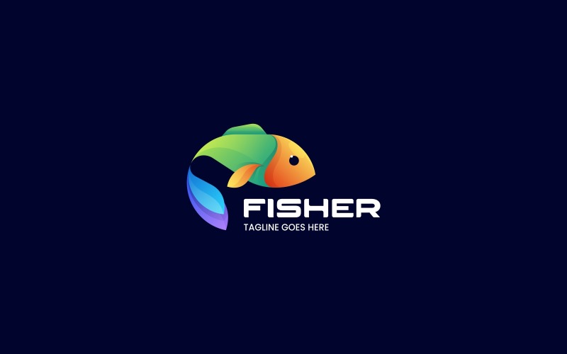Fish Gradient Colorful Logo 2 Logo Template