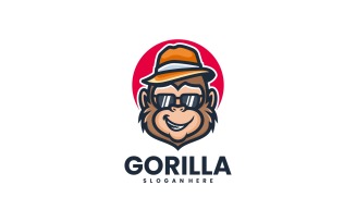 Gorilla Mascot Cartoon Logo style