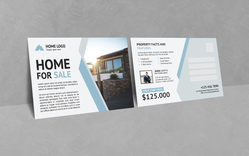 Home For Sale Real Estate Postcard Corporate Identity