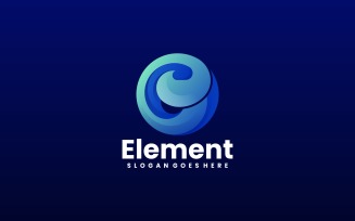 Letter E - Element Gradient Logo