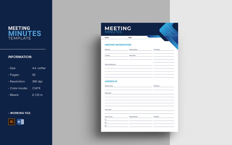 Meeting Minutes Tracker Template Corporate Identity