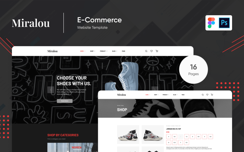 Miralou Nine - Cosmetic Store eCommerce Theme Photoshop And Figma PSD Template