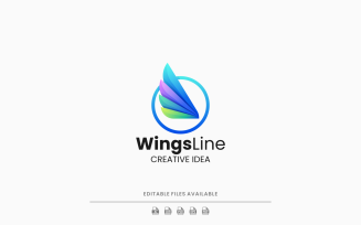 Wings Gradient Colorful Logo 1