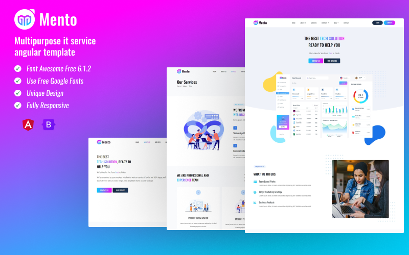 Mento - IT Solutions & Business Consulting Angular Website Template