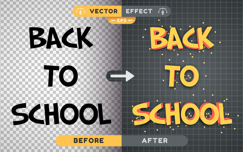 Back To School - Editable Text Effect, Font Style Illustration