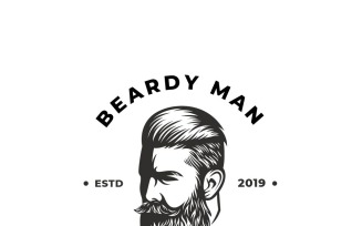 Beard Man vector logo template