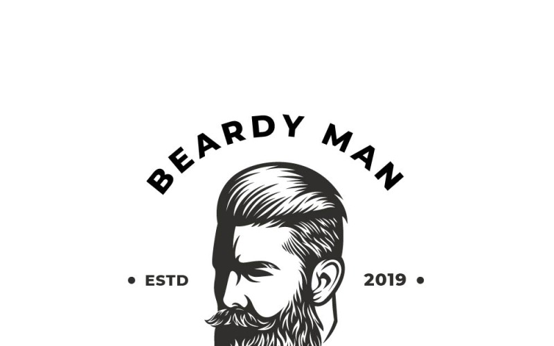 Beard Man vector logo template Logo Template