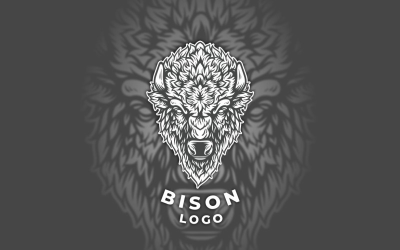 bison vector logo template Logo Template