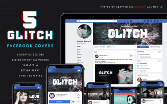 Glitch Facebook Covers Templates