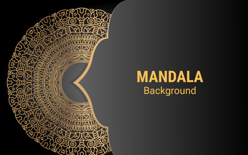 luxury ornamental mandala design background in gold color Background