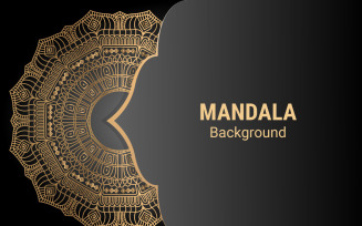 Luxury ornamental mandala design background in gold color.