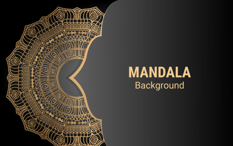 Luxury ornamental mandala design background in gold color. Background