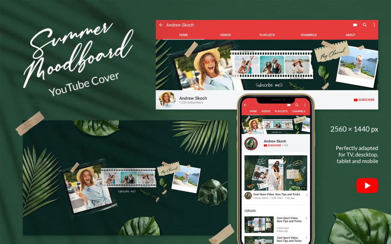 Moodboard Youtube Photoshop Templates Social Media