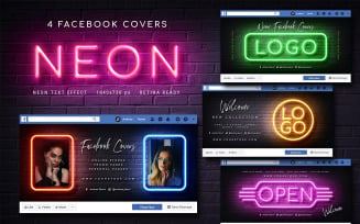 Neon Facebook Covers Templates
