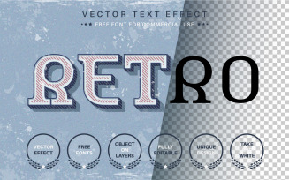 Classic Retro - Editable Text Effect, Font Style, Design Illustration