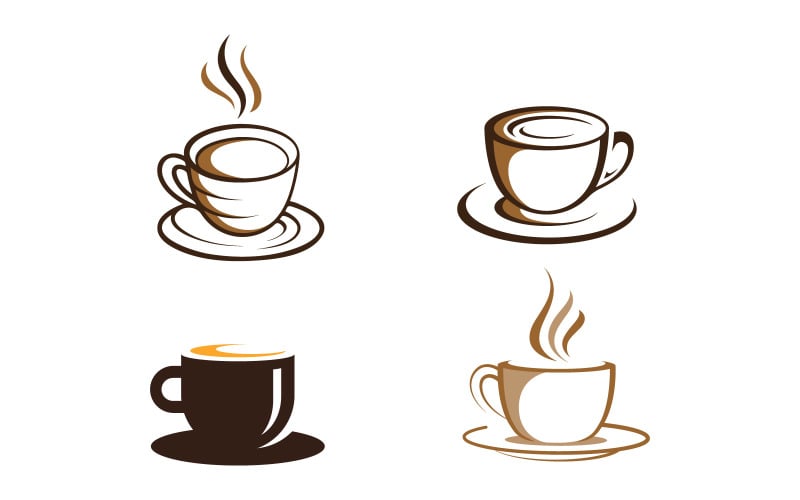 Coffee Shop logo template. Vector illustration. V5 Logo Template