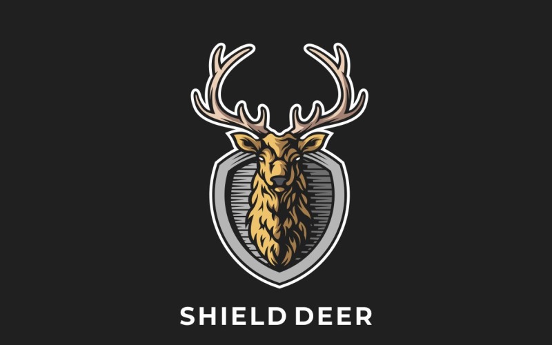 Deer Shield Logo Vector Template Logo Template