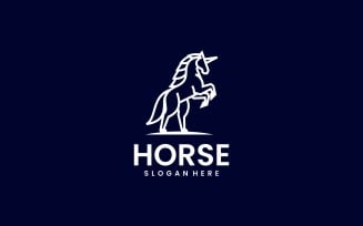 Horse Line Art Logo Style