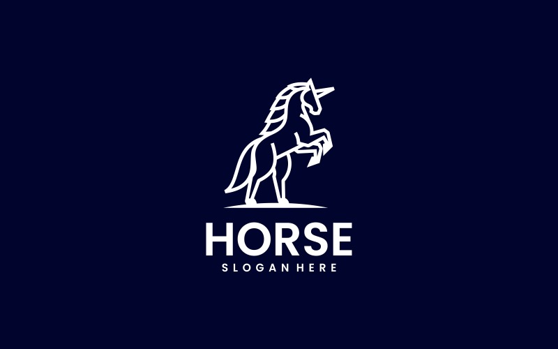 Horse Line Art Logo Style Logo Template