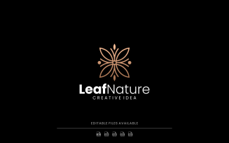 Leaf Nature Line Art Logo