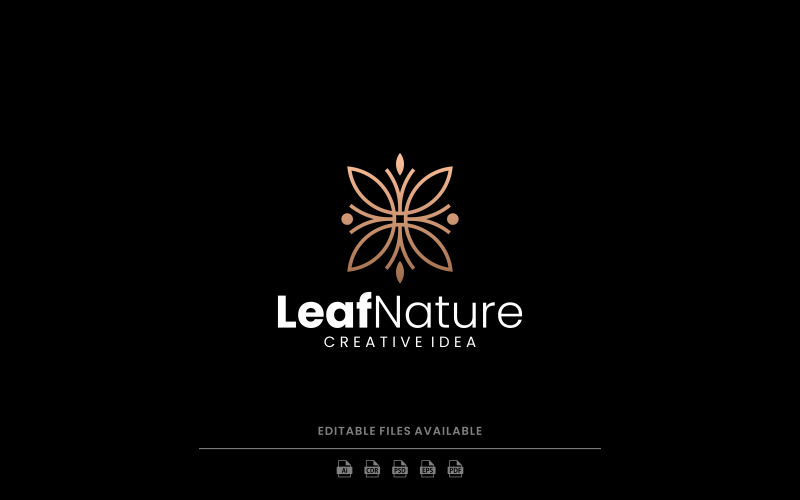 Leaf Nature Line Art Logo Logo Template
