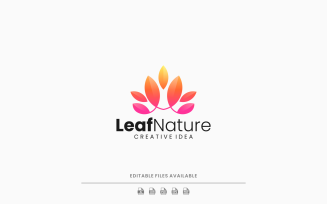 Nature Leaf Gradient Colorful Logo Style