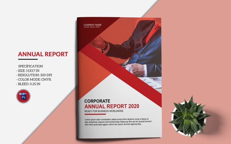Annual Report Template, Photoshop and Ms Word Template Corporate Identity