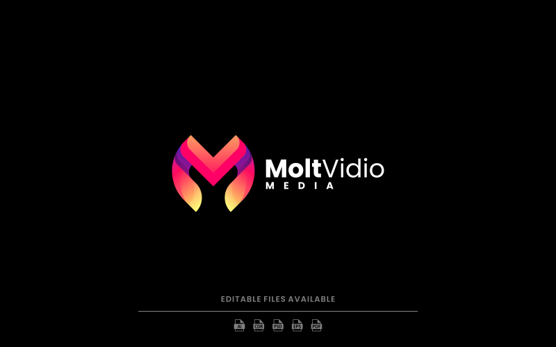 Letter M Gradient Colorful Logo 3 Logo Template