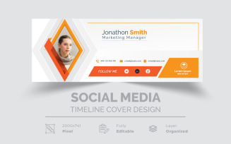 Corporate Red Yellow Email Signature Template Or Email Footer Social Media Cover