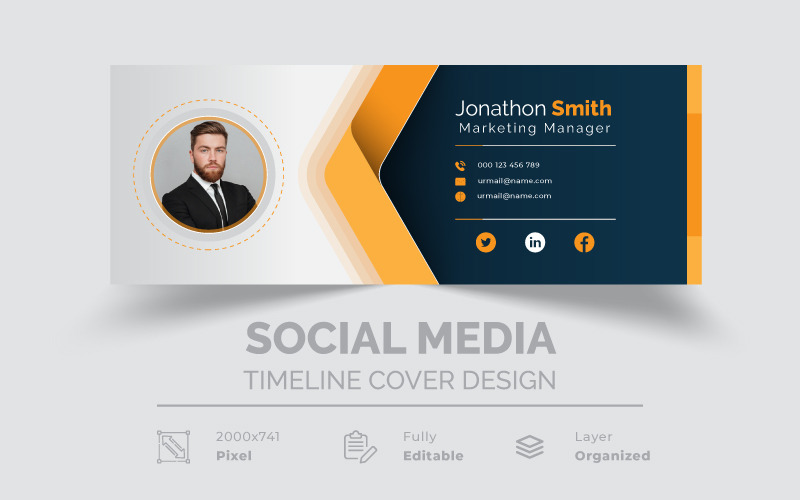 Corporate Yellow Black Email Signature Template Or Email Footer Social Media Cover