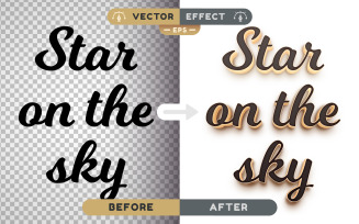 Gold Star - Editable Text Effect, Font Style, Design Illustration
