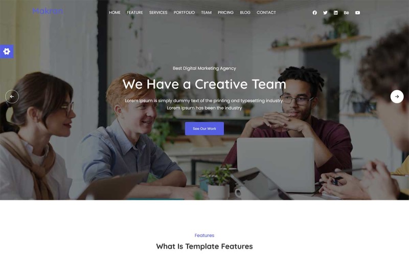 Makran - Digital Agency One page HTML Template Landing Page Template