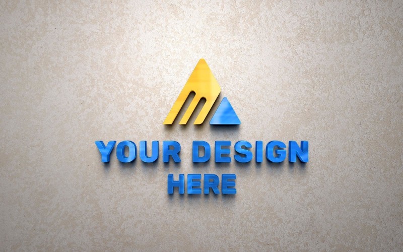 Textured Wall Logo Effect Design Product Mockup