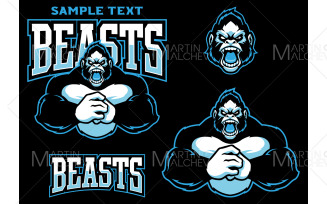 Beasts Team Mascot Vector Illustration