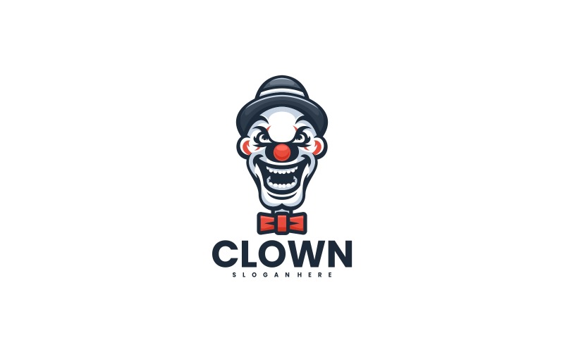 Clown Mascot Cartoon Logo Logo Template