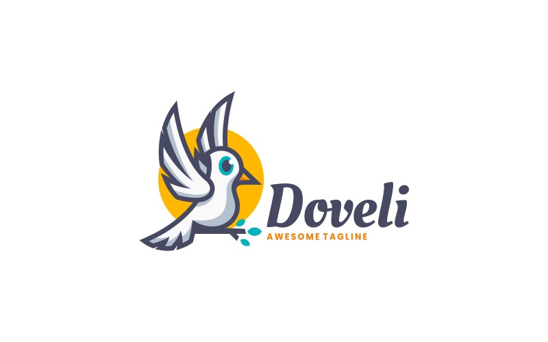 Dove Simple Mascot Logo Design Logo Template