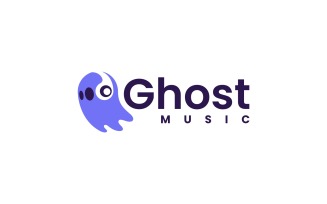 Ghost Music Simple Logo Style