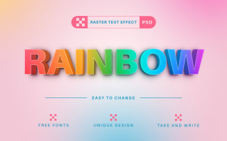 PSD Unicorn - Editable Text Effect, Font Style, Design Illustration