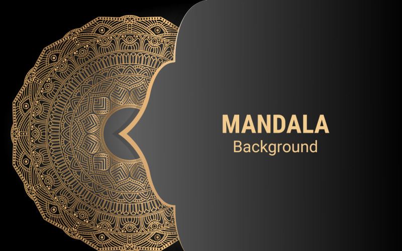 Vector round circle. Mandala style. Decorative element with gold. Background