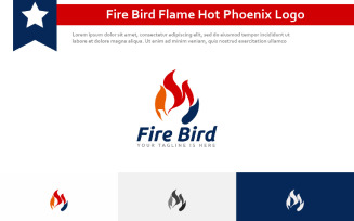 Fire Bird Flame Hot Phoenix Negative Space Logo
