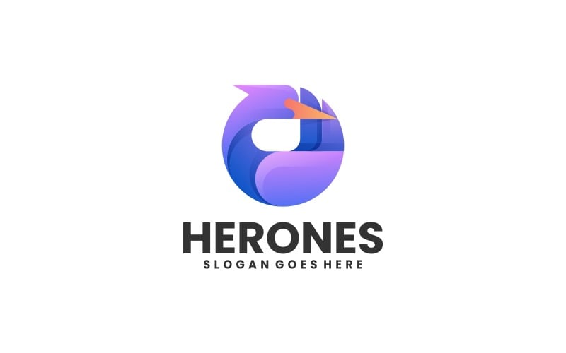 Heron Gradient Logo Style 1 Logo Template