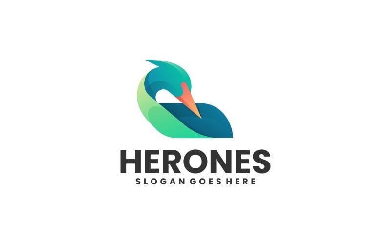 Heron Gradient Logo Style 2 Logo Template