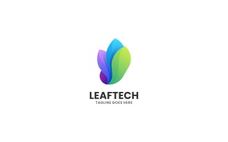 Leaf Tech Gradient Logo Style