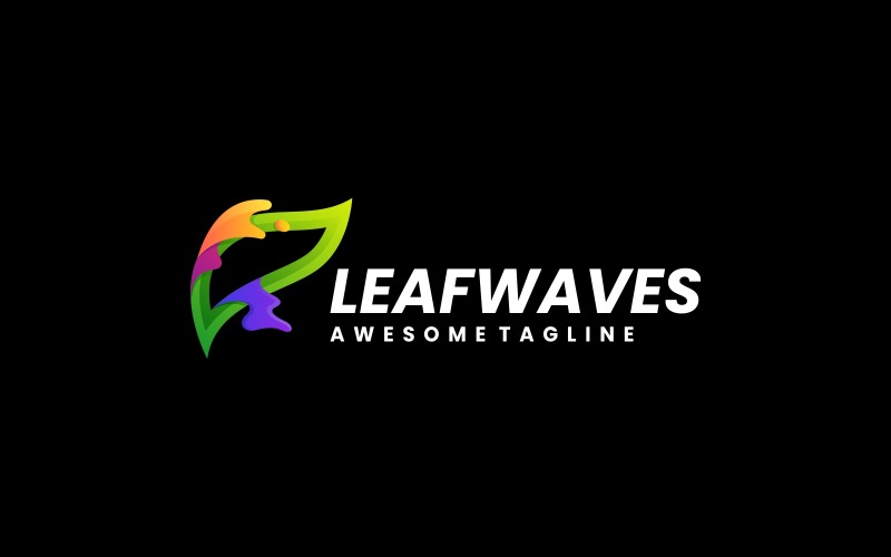 Leaf Waves Gradient Colorful Logo Logo Template