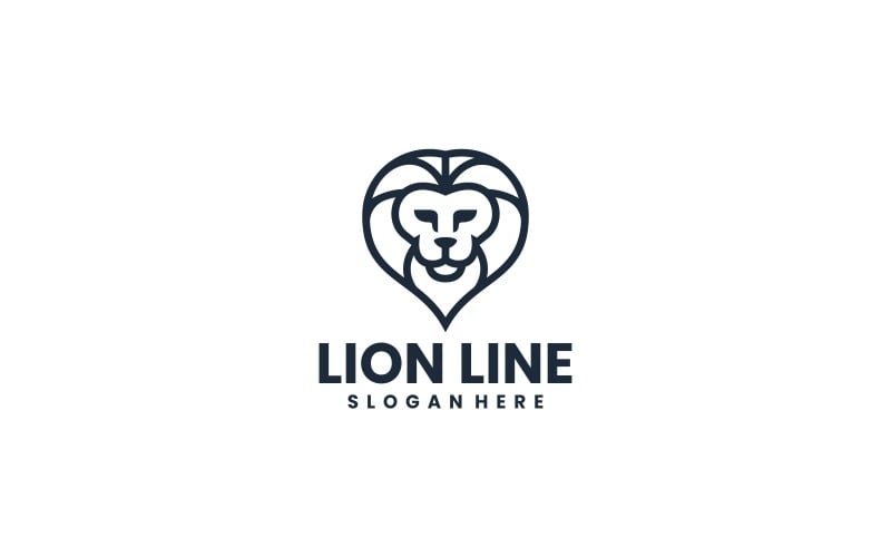 Lion Line Art Logo Style 1 Logo Template