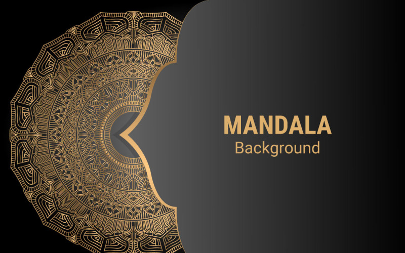 Luxury geometric gold gradient dark green mandala background. Background
