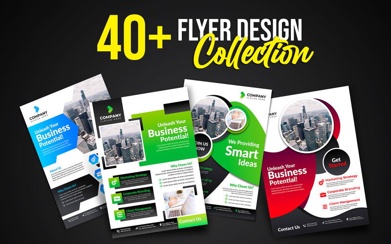 Modern and Creative Flyer PSD Template Design Collection Corporate Identity