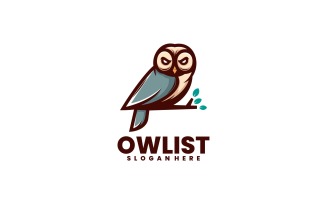 Owl Simple Mascot Logo Style 1
