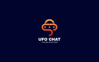 Ufo Chat Line Art Logo Stylee