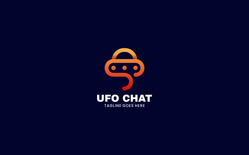 Ufo Chat Line Art Logo Stylee Logo Template